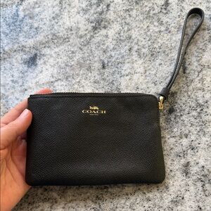 Coach Black Textured Wristlet